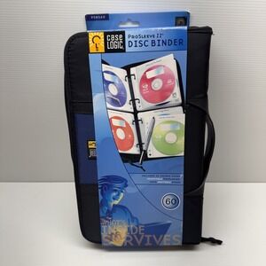 NEW Blue Case Logic CD DVD Binder 60 Disc Black clear Refillable/Removable